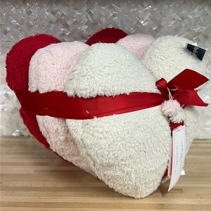 Cupcakes & cashmere set of 3 heart shaped decorative pillow